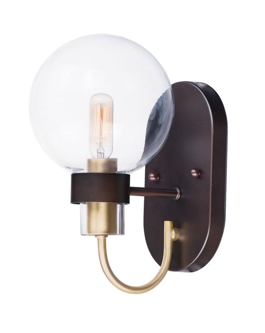 Bauhaus 10.5" Single Light Wall Sconce in Bronze and Satin Brass