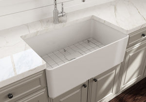 Aderci 30' x 18' x 10' Single-Basin Farmhouse Apron Front Kitchen Sink in White