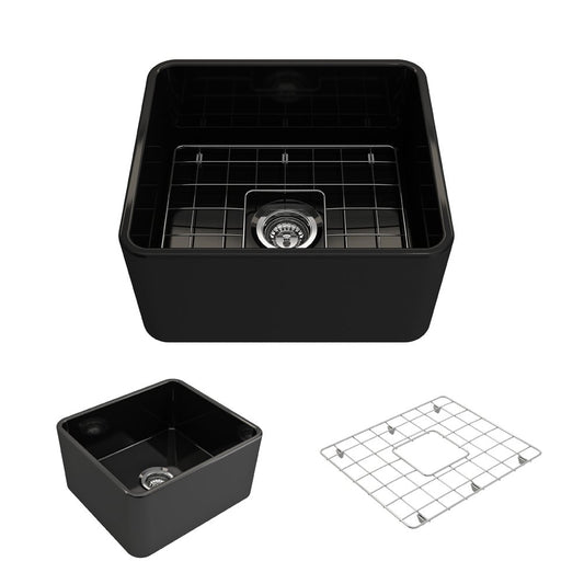 Classico 20" x 18" x 10" Single-Basin Farmhouse Apron Front Kitchen Sink in Black