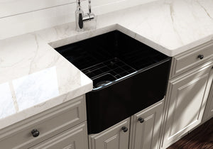 Classico 20' x 18' x 10' Single-Basin Farmhouse Apron Front Kitchen Sink in Black