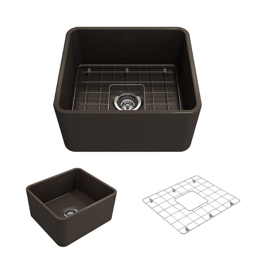 Classico 20" x 18" x 10" Single-Basin Farmhouse Apron Front Kitchen Sink in Matte Brown