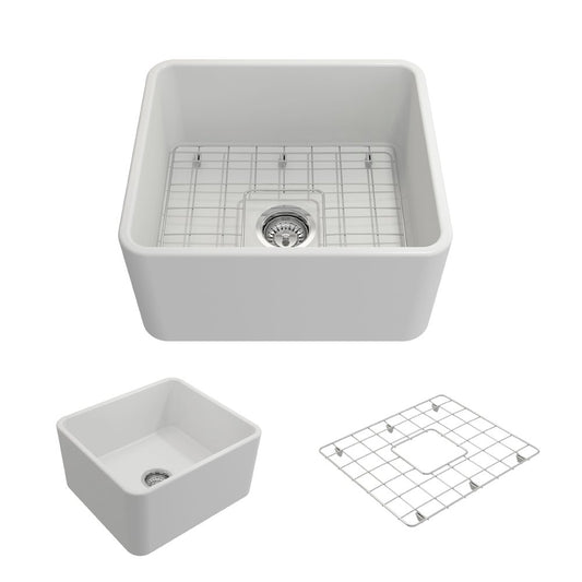 Classico 20" x 18" x 10" Single-Basin Farmhouse Apron Front Kitchen Sink in Matte White