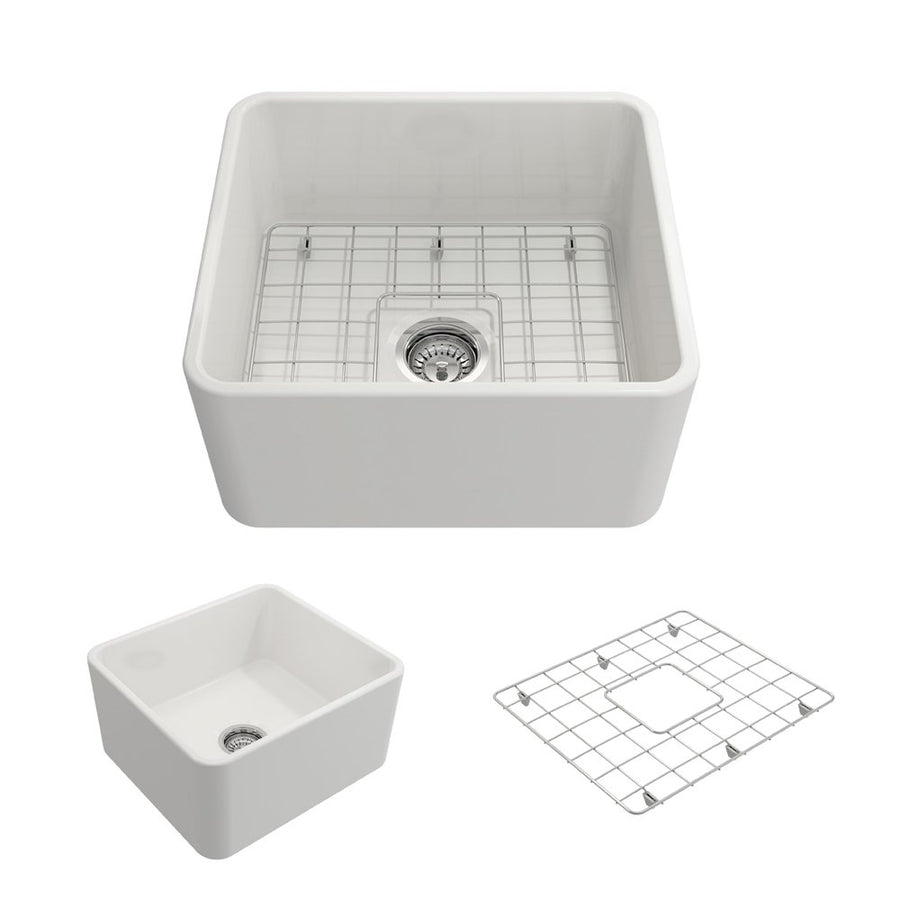 Classico 20' x 18' x 10' Single-Basin Farmhouse Apron Front Kitchen Sink in White