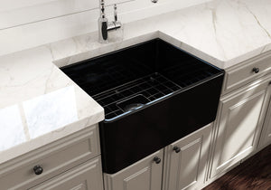 Classico 24' x 18' x 10' Single-Basin Farmhouse Apron Front Kitchen Sink in Black