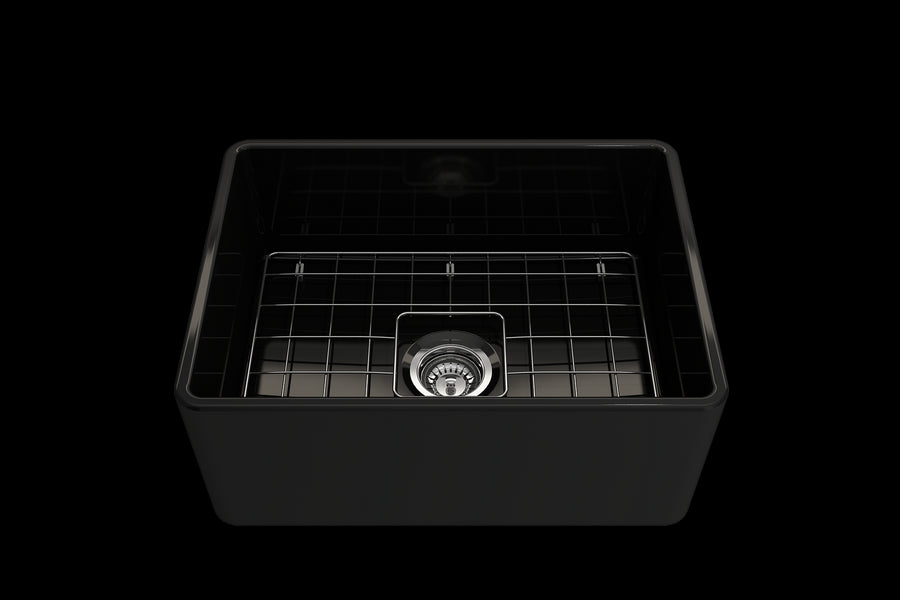 Classico 24' x 18' x 10' Single-Basin Farmhouse Apron Front Kitchen Sink in Black