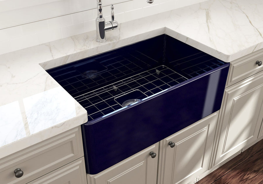 Classico 30' x 18' x 10' Single-Basin Farmhouse Apron Front Kitchen Sink in Sapphire Blue