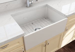 Contempo 27' x 19' x 10' Single-Basin Farmhouse Apron Front Kitchen Sink in Biscuit