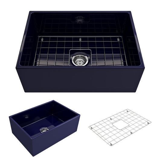 Contempo 27" x 19" x 10" Single-Basin Farmhouse Apron Front Kitchen Sink in Sapphire Blue