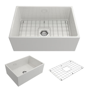 Contempo 27' x 19' x 10' Single-Basin Farmhouse Apron Front Kitchen Sink in White