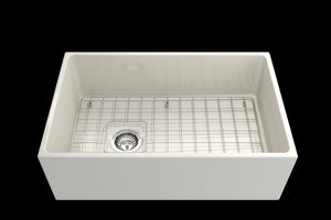 Contempo 30' x 19' x 10' Single-Basin Farmhouse Apron Front Kitchen Sink in Biscuit