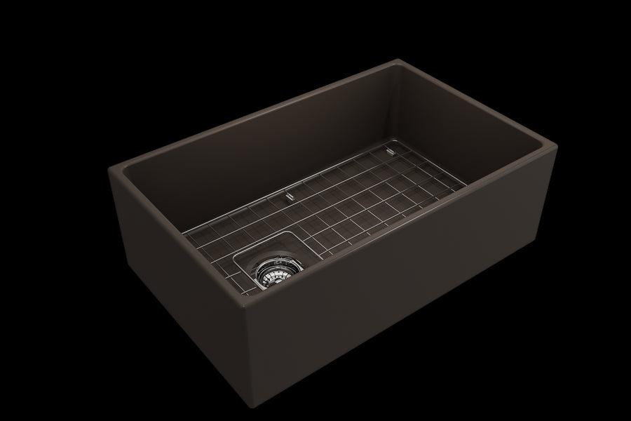 Contempo 30' x 19' x 10' Single-Basin Farmhouse Apron Front Kitchen Sink in Matte Brown