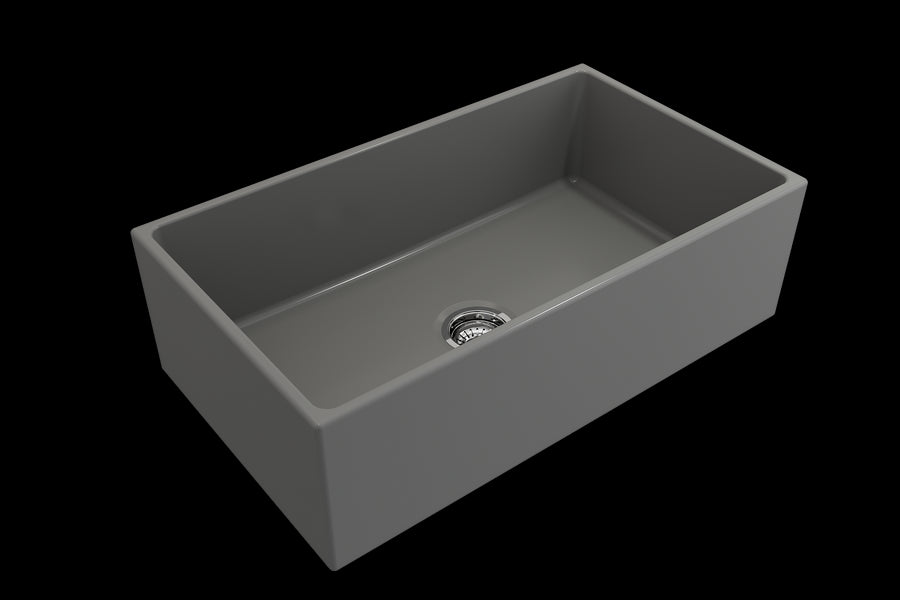 Contempo 33' x 19' x 10' Single-Basin Farmhouse Apron Front Kitchen Sink in Matte Gray