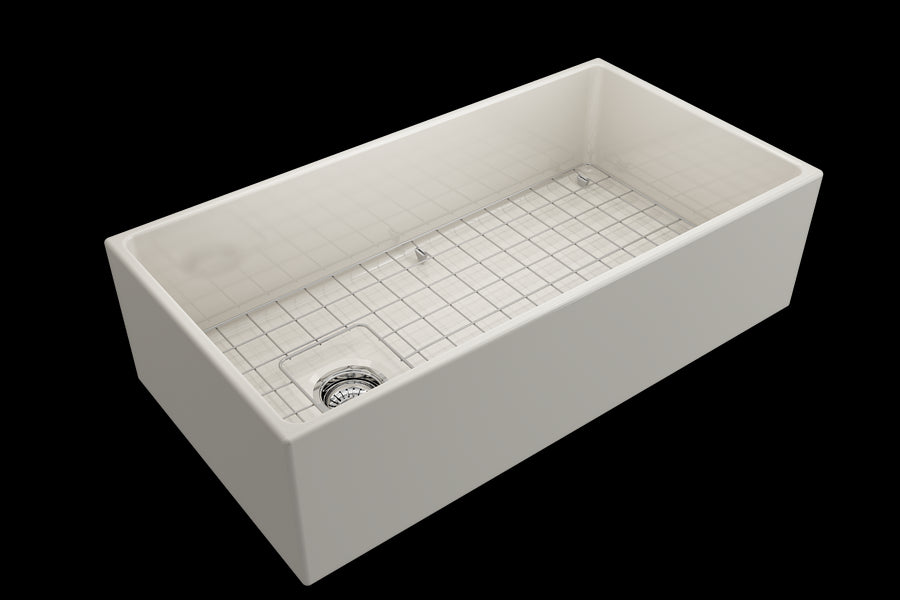 Contempo 36' x 19' x 10' Single-Basin Farmhouse Apron Front Kitchen Sink in Biscuit