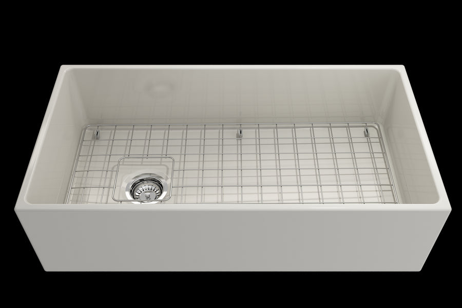 Contempo 36' x 19' x 10' Single-Basin Farmhouse Apron Front Kitchen Sink in Biscuit