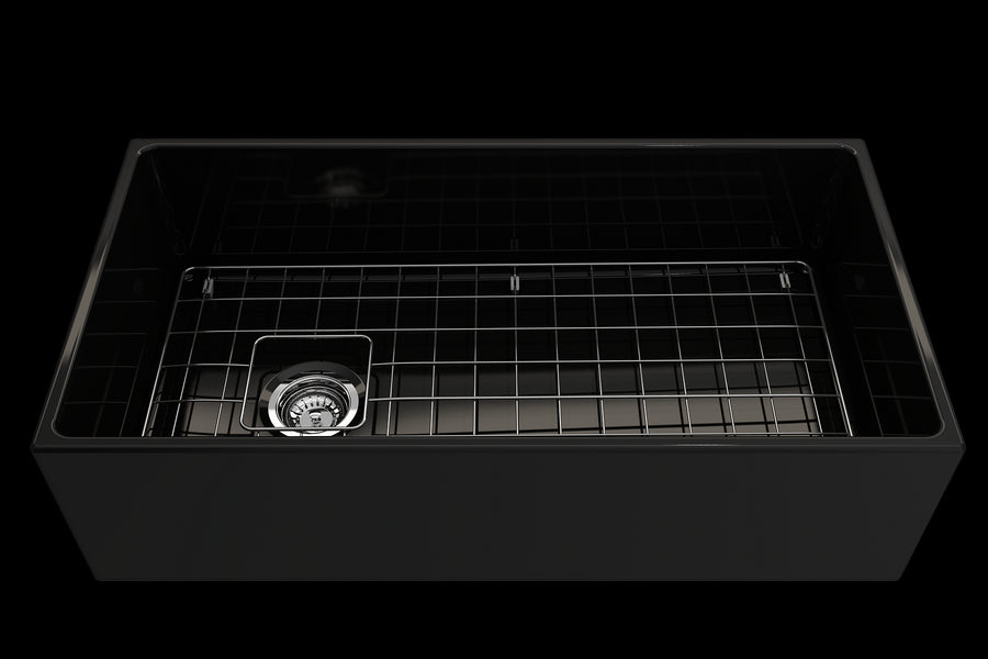 Contempo 36' x 19' x 10' Single-Basin Farmhouse Apron Front Kitchen Sink in Black