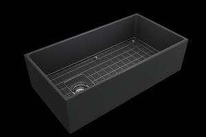 Contempo 36' x 19' x 10' Single-Basin Farmhouse Apron Front Kitchen Sink in Matte Dark Gray