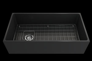 Contempo 36' x 19' x 10' Single-Basin Farmhouse Apron Front Kitchen Sink in Matte Dark Gray