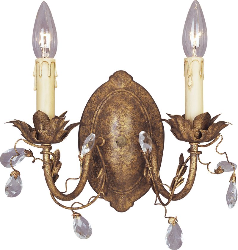 Elegante 8.5' 2 Light Wall Sconce in Etruscan Gold