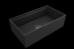 Contempo Step-Rim 33' x 19' x 10' Single-Basin Farmhouse Apron Front Kitchen Sink in Matte Dark Gray