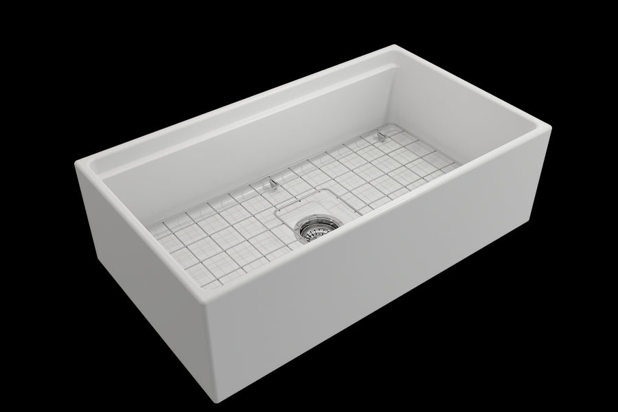 Contempo Step-Rim 33' x 19' x 10' Single-Basin Farmhouse Apron Front Kitchen Sink in Matte White