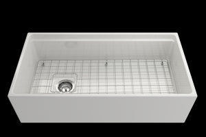 Contempo Step-Rim 36' x 19' x 10' Single-Basin Farmhouse Apron Front Kitchen Sink in White