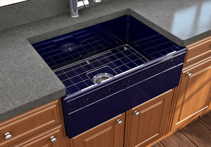 Vigneto 27' x 19' x 10' Single-Basin Farmhouse Apron Front Kitchen Sink in Sapphire Blue