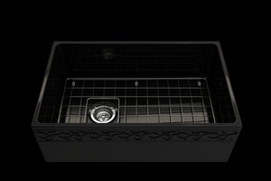 Vigneto 30' x 19' x 10' Single-Basin Farmhouse Apron Front Kitchen Sink in Black
