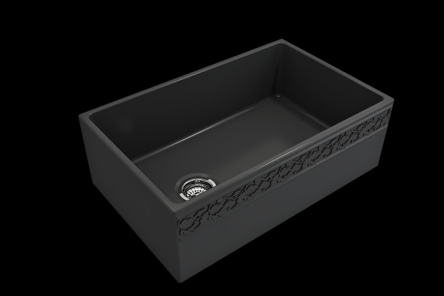 Vigneto 30' x 19' x 10' Single-Basin Farmhouse Apron Front Kitchen Sink in Matte Dark Gray