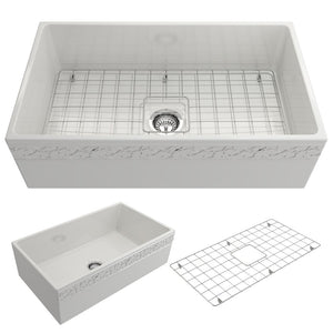 Vigneto 33' x 19' x 10' Single-Basin Farmhouse Apron Front Kitchen Sink in White