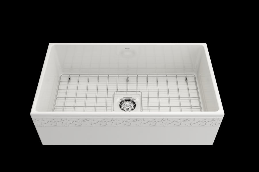 Vigneto 33' x 19' x 10' Single-Basin Farmhouse Apron Front Kitchen Sink in White