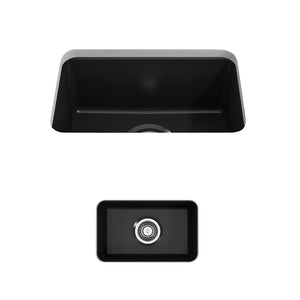 Sotto 12' x 18' x 8' Single-Basin Undermount Kitchen Sink in Matte Black