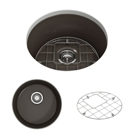 Sotto 18.5" x 18.5" x 9" Single-Basin Undermount Kitchen Sink in Matte Brown