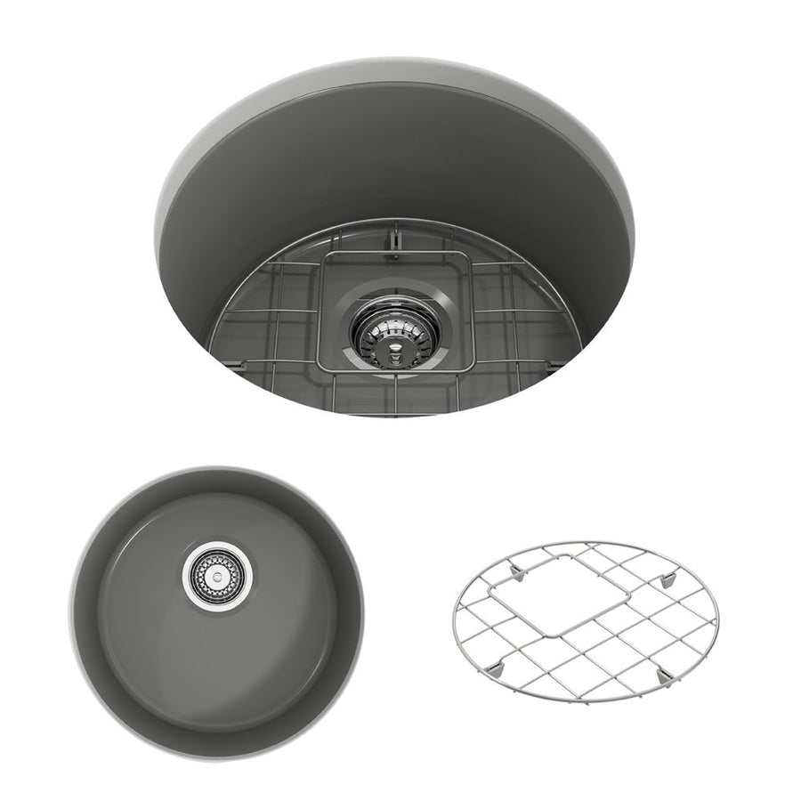 Sotto 18.5' x 18.5' x 9' Single-Basin Undermount Kitchen Sink in Matte Gray