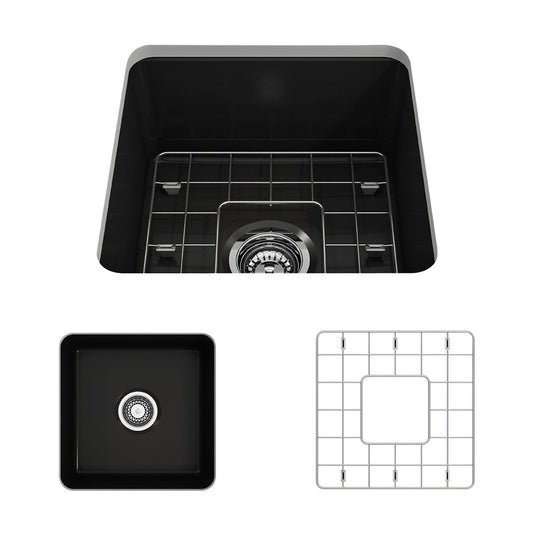 Sotto 18" x 18" x 8" Single-Basin Undermount Kitchen Sink in Matte Black