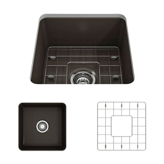 Sotto 18" x 18" x 8" Single-Basin Undermount Kitchen Sink in Matte Brown