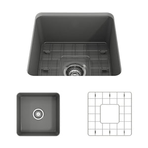 Sotto 18' x 18' x 8' Single-Basin Undermount Kitchen Sink in Matte Dark Gray