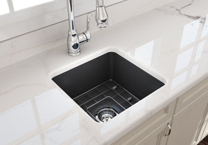 Sotto 18' x 18' x 8' Single-Basin Undermount Kitchen Sink in Matte Dark Gray