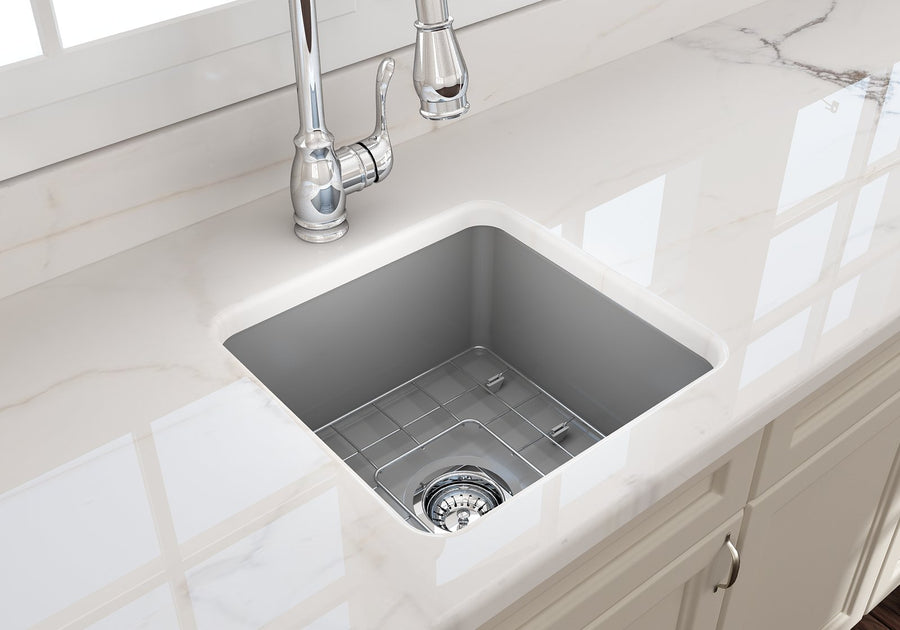 Sotto 18' x 18' x 8' Single-Basin Undermount Kitchen Sink in Matte Gray