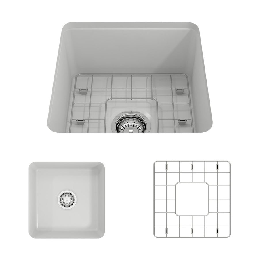 Sotto 18' x 18' x 8' Single-Basin Undermount Kitchen Sink in Matte White