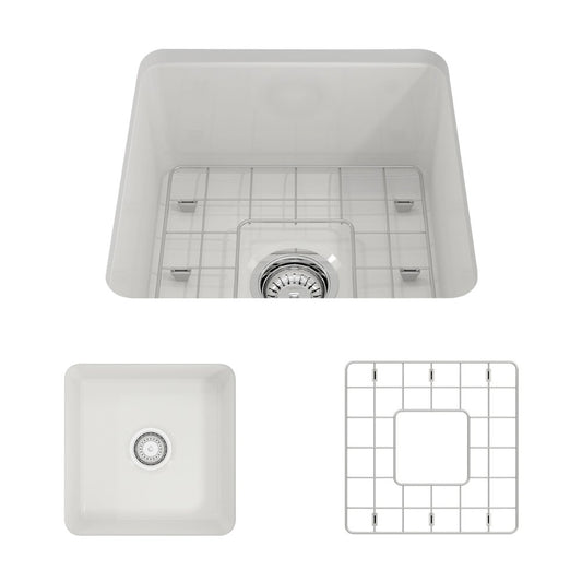 Sotto 18" x 18" x 8" Single-Basin Undermount Kitchen Sink in White