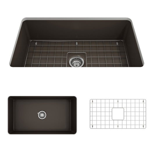 Sotto 32" x 19" x 10" Single-Basin Undermount Kitchen Sink in Matte Brown