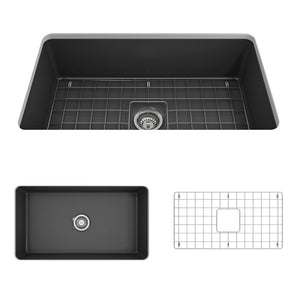 Sotto 32' x 19' x 10' Single-Basin Undermount Kitchen Sink in Matte Dark Gray