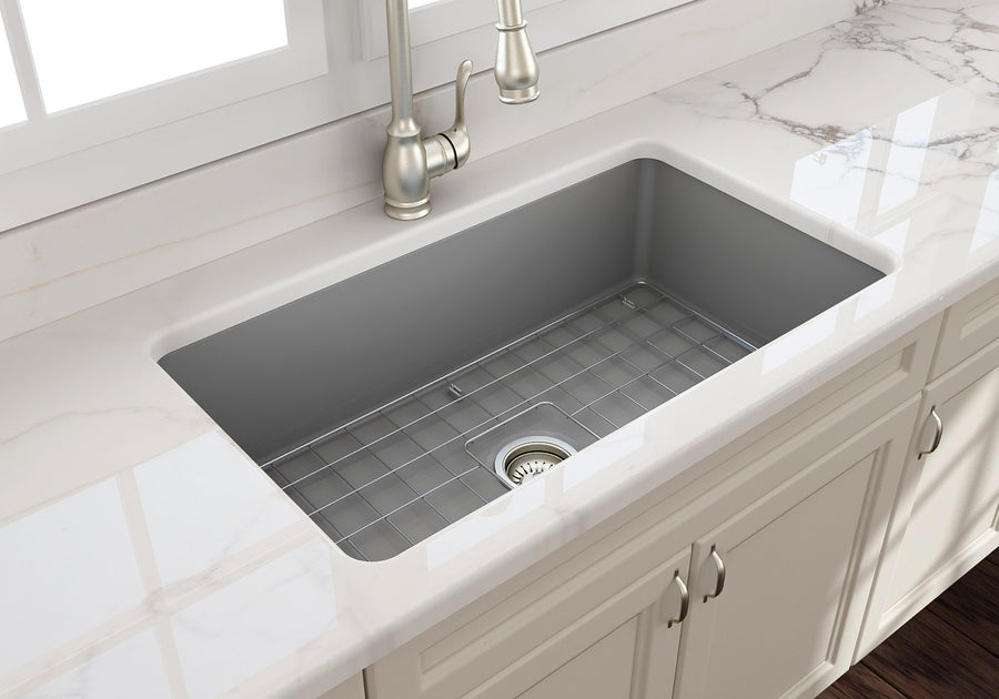 Sotto 32' x 19' x 10' Single-Basin Undermount Kitchen Sink in Matte Gray