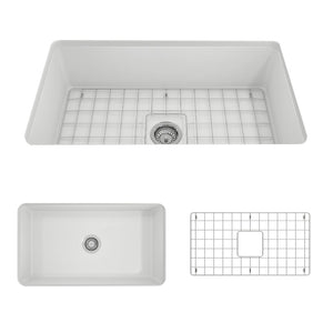 Sotto 32' x 19' x 10' Single-Basin Undermount Kitchen Sink in Matte White