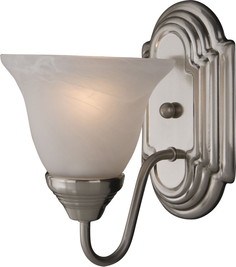 Essentials - 801x 9.5' Single Light Wall Sconce in Satin Nickel with Marble Glass Finish
