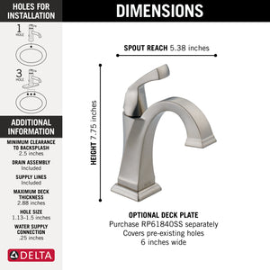 Dryden Single-Handle Bathroom Faucet in Stainless