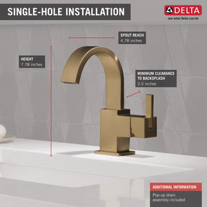 Vero Single-Handle Bathroom Faucet in Champagne Bronze
