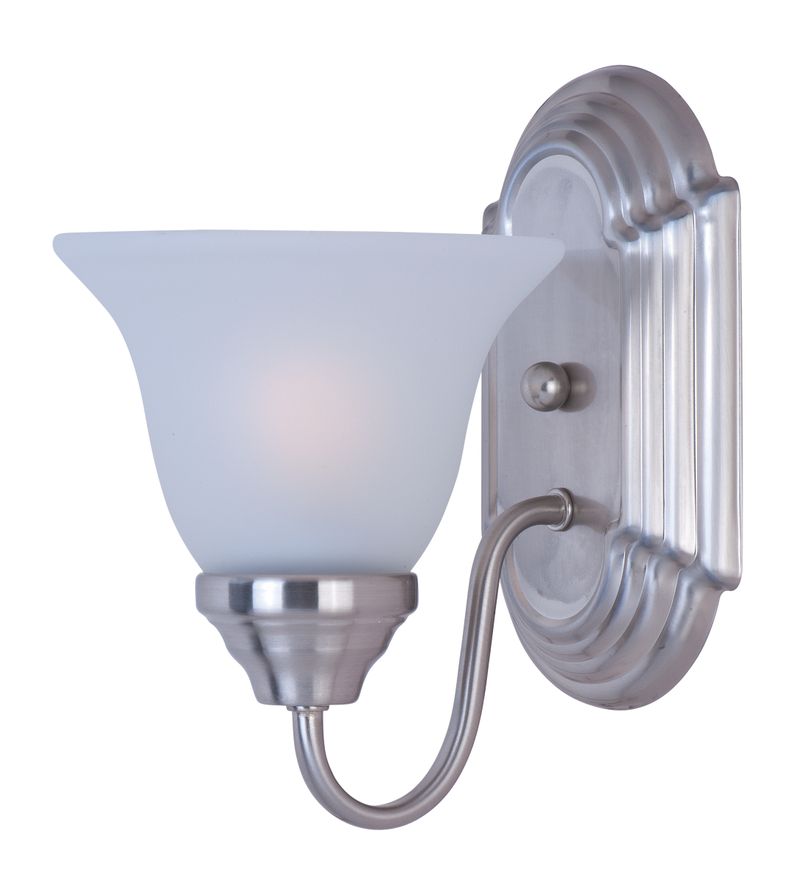 Essentials - 801x 9.5' Single Light Wall Sconce in Satin Nickel with Frosted Glass Finish