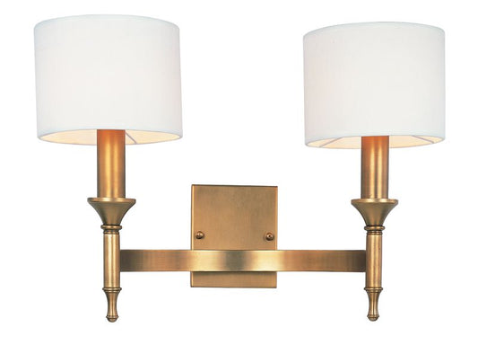 Fairmont 13" 2 Light Wall Sconce in Natural Aged Brass