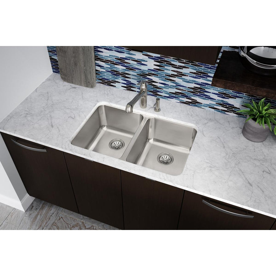 Lustertone Classic 31.25' x 20' x 9.88' Double-Basin Undermount Kitchen Sink in Lustrous Satin